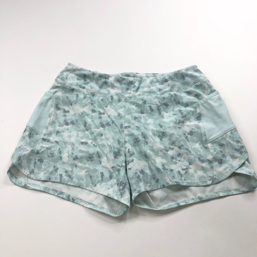 Athleta Girl XL 14 (Fit 26In) Elastic Waist Brief Lined 4" Short Gray Blue